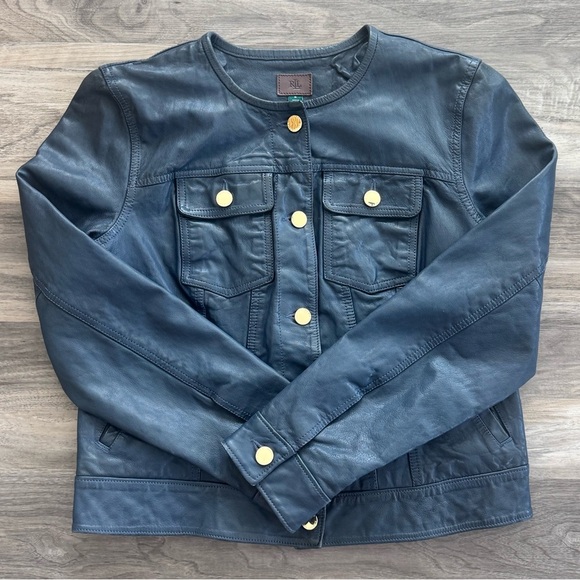 VINTAGE Ralph Lauren | Cropped Lamb Leather Jacket - Picture 1 of 5